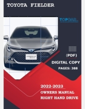 TOYOTA FIELDER 2022-2023 OWNERS MANUAL IN ENGLISH